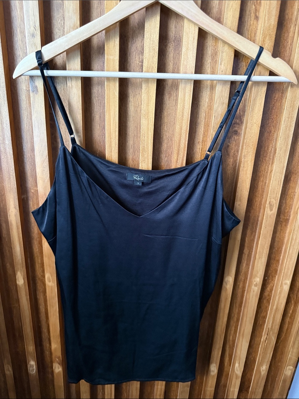 Rails Paola Black Satin Tank. L - Picture 2 of 7